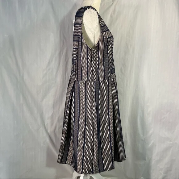 Monteau Blue Overlay Tan Lining Sleeveless Fit & Flare Dress Plus Size XXL - Picture 5 of 11